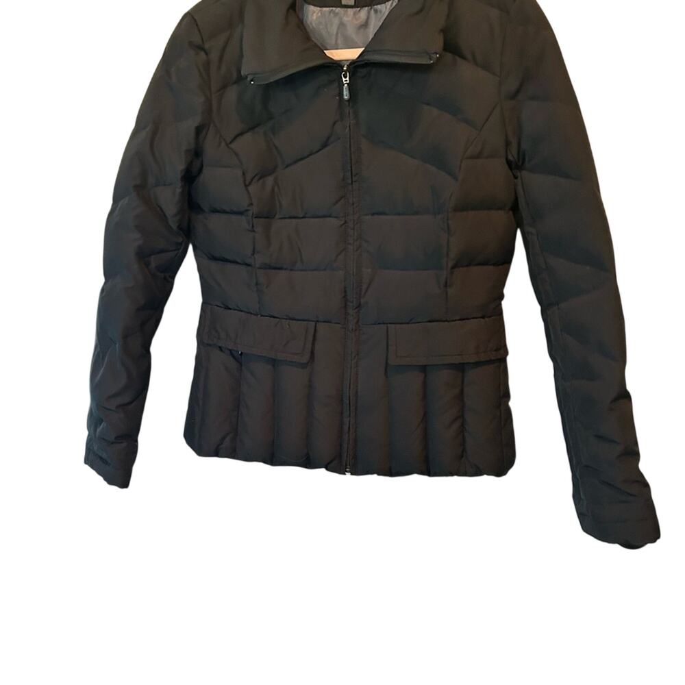 Kenneth Cole Reaction Womens M Black Down Peplum Puffer Jacket Coat Winter EUC